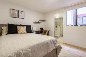 Bedroom with Private Bathroom in Roma Norte in Mexico City